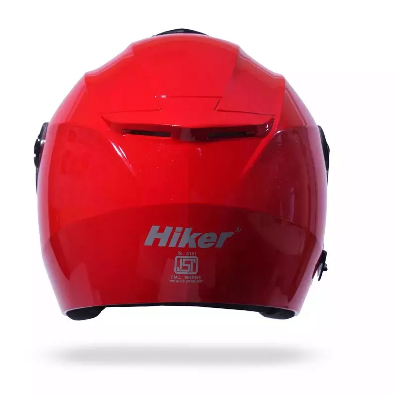 HIKER by VARROC Flash Pro Half Face Helmet for Men & Women 580 mm S Size Gloss Sports Red ISI Certified, Lightweight, Polycarbonate Visor for Clear Visibility (Pack of 10)