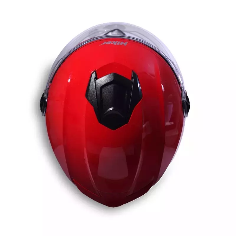 HIKER by VARROC Flash Pro Half Face Helmet for Men & Women 580 mm S Size Gloss Sports Red ISI Certified, Lightweight, Polycarbonate Visor for Clear Visibility (Pack of 10)