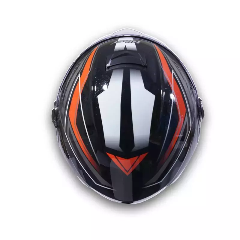 HIKER by VARROC Comet Pro Max HD3 Full Face Helmet for Men & Women 600 mm L Size Gloss Black and Orange ISI Certified Flip-Up, Lightweight, Polycarbonate Visor for Clear Visibility (Pack of 10)