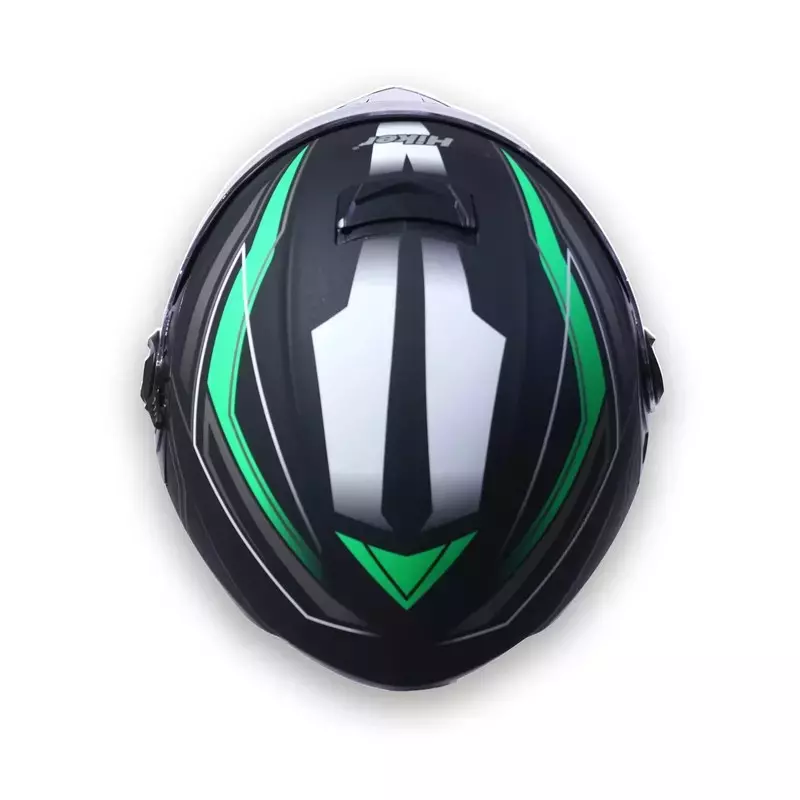 HIKER by VARROC Comet Pro Max HD5 Full Face Helmet for Men & Women 580 mm S Size Matt Black and Green ISI Certified, Lightweight, Polycarbonate Visor for Clear Visibility (Pack of 10)