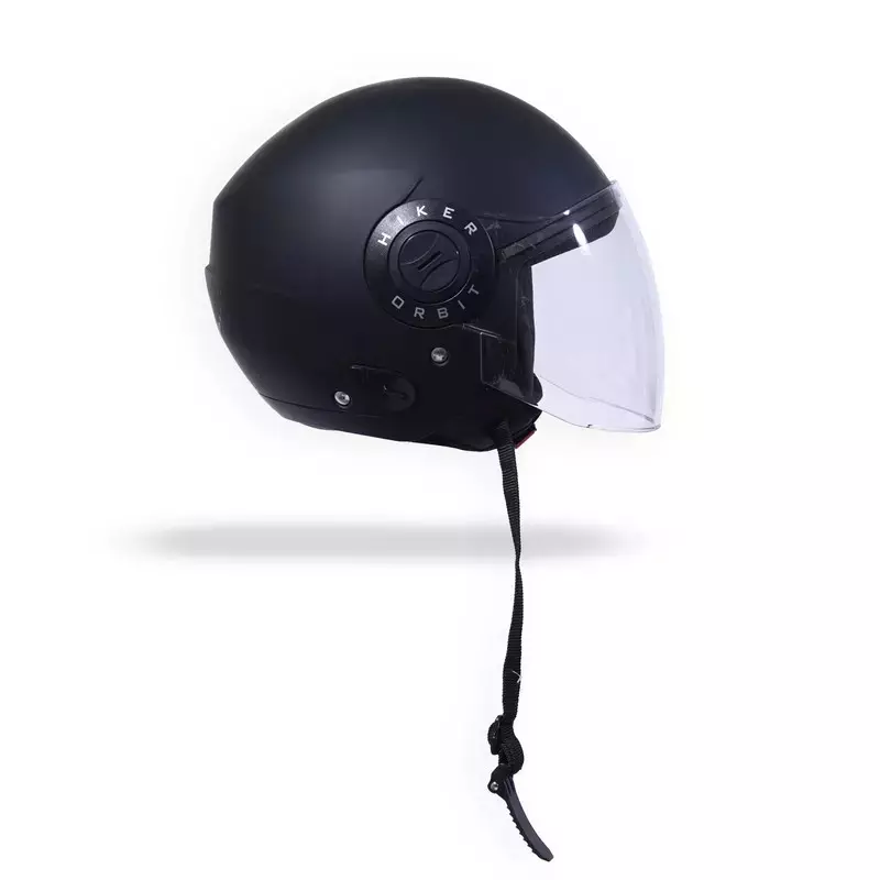 HIKER by VARROC Orbit Pro Half Face Helmet for Men & Women 580 mm S Size Matt Black ISI Certified, Lightweight, Polycarbonate Visor for Clear Visibility (Pack of 4)