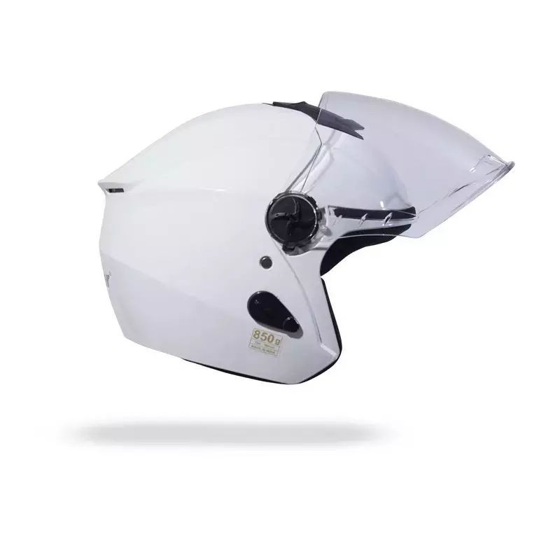 HIKER by VARROC Flash Pro Half Face Helmet for Men & Women 580 mm S Size White ISI Certified, Lightweight, Polycarbonate Glass for Clear Visibility (Pack of 4)
