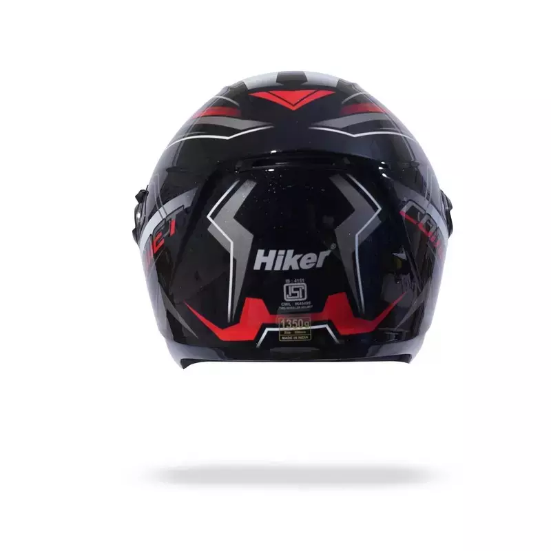 HIKER by VARROC Comet Pro Max HD1 Full Face Helmet for Men & Women 600 mm L Size Gloss Black and Red ISI Certified Flip-Up, Lightweight, Polycarbonate Visor for Clear Visibility (Pack of 10)
