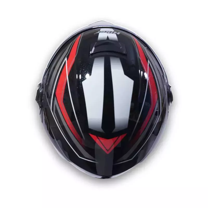 HIKER by VARROC Comet Pro Max HD1 Full Face Helmet for Men & Women 600 mm L Size Gloss Black and Red ISI Certified Flip-Up, Lightweight, Polycarbonate Visor for Clear Visibility (Pack of 10)