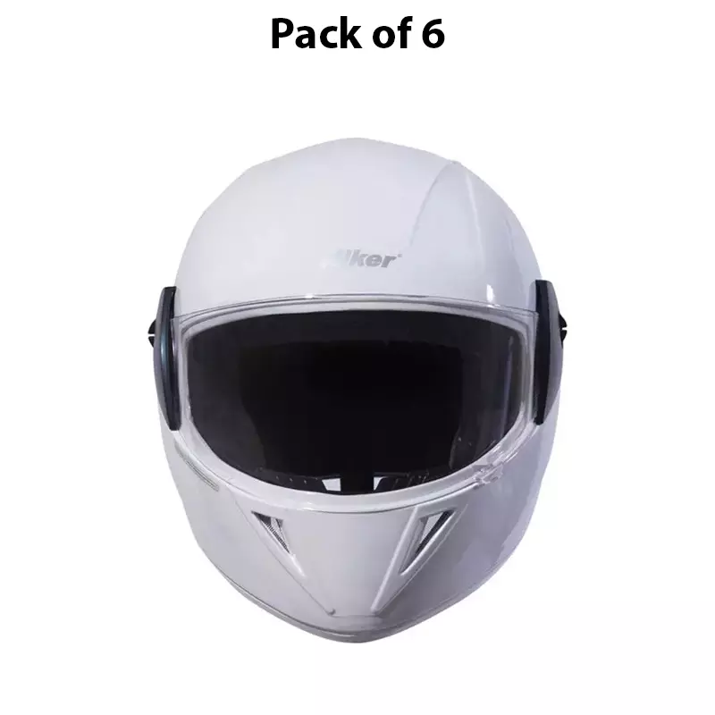 HIKER by VARROC Wave Pro Full Face Helmet for Men & Women 580 mm S Size Gloss White ISI Certified Flip-Up, Lightweight, Polycarbonate Visor for Clear Visibility (Pack of 10)