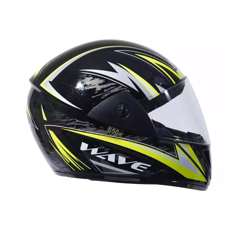 HIKER by VARROC Wave Pro Max HD2 Full Face Helmet for Men & Women 580 mm S Size Gloss Black and Yellow ISI Certified Flip-Up, Lightweight, Polycarbonate Visor for Clear Visibility (Pack of 10)