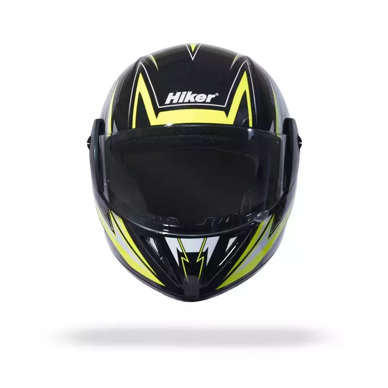 HIKER by VARROC Wave Pro Max HD2 Full Face Helmet for Men & Women 580 mm S Size Gloss Black and Yellow ISI Certified Flip-Up, Lightweight, Polycarbonate Visor for Clear Visibility (Pack of 10)