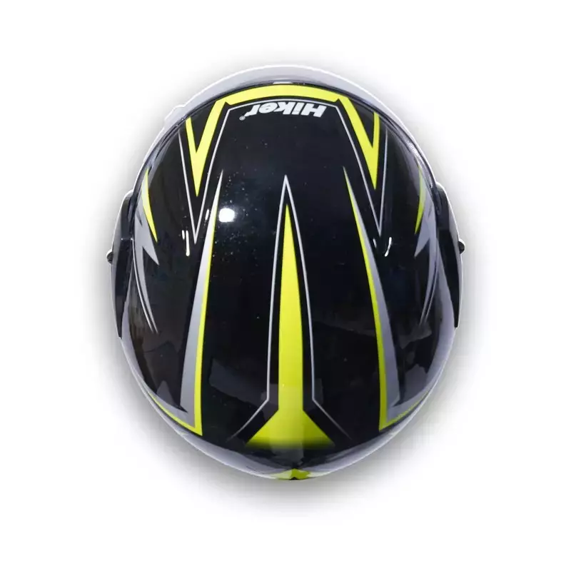 HIKER by VARROC Wave Pro Max HD2 Full Face Helmet for Men & Women 580 mm S Size Gloss Black and Yellow ISI Certified Flip-Up, Lightweight, Polycarbonate Visor for Clear Visibility (Pack of 10)
