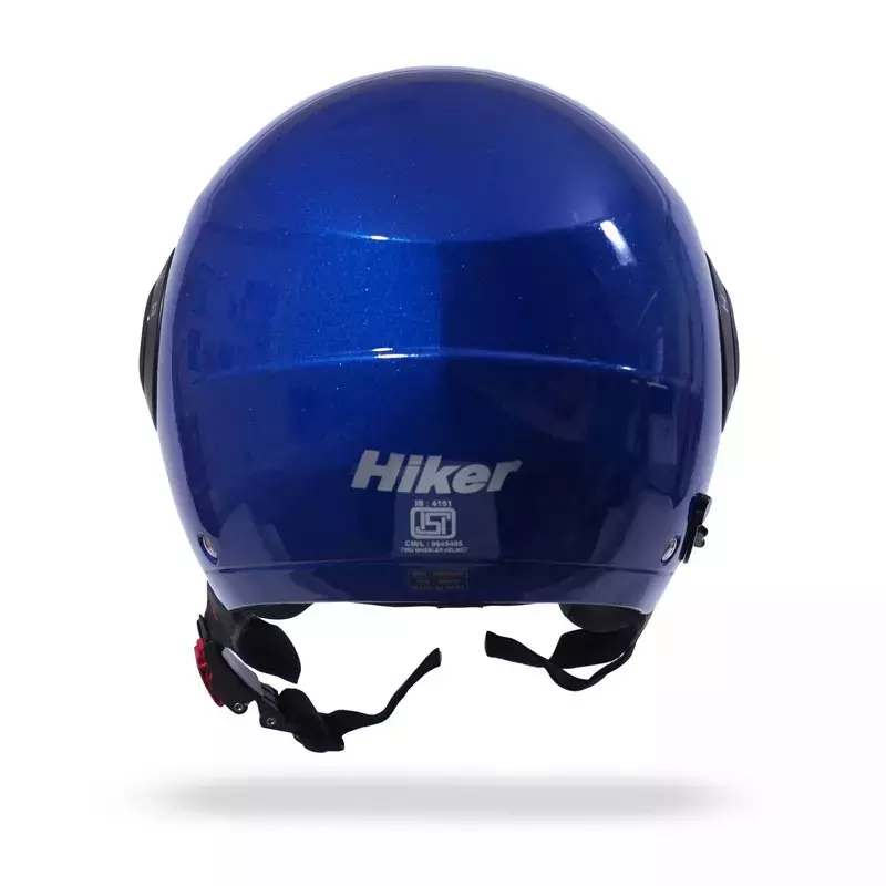 HIKER by VARROC Orbit Pro Half Face Helmet for Men & Women 580 mm S Size Gloss Blue ISI Certified, Lightweight, Polycarbonate Visor for Clear Visibility (Pack of 10)