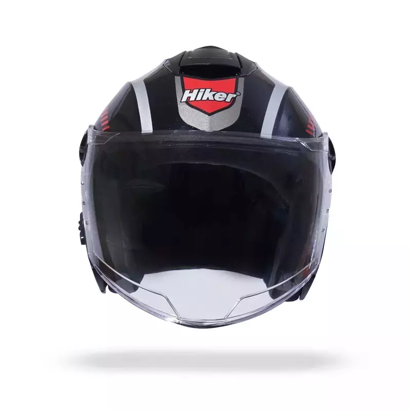 HIKER by VARROC Flash Pro Max HD1 Half Face Helmet for Men & Women 580 mm S Size Gloss Black ISI Certified, Lightweight, Polycarbonate Glass for Clear Visibility (Pack of 10)