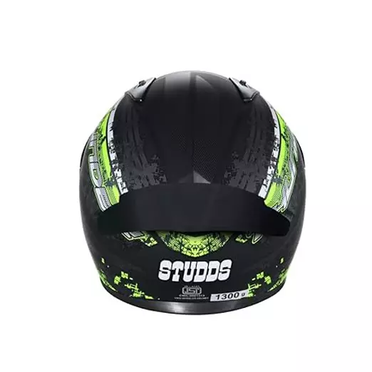 Studds N5 Matt Black Medium (570 mm) Full Face Helmet, Thunder D1 Decor
