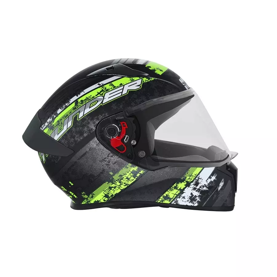 Studds N5 Matt Black Medium (570 mm) Full Face Helmet, Thunder D1 Decor