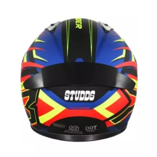Studds N1 Matt Black & Red Large (580 mm) Full Face Helmet, Thunder D6 Decor