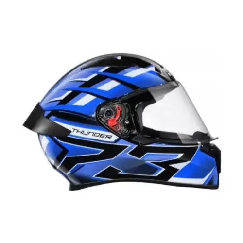 Studds N1 Matt Black & Blue Medium (570 mm) Full Face Helmet, Thunder D6 Decor
