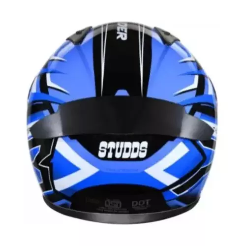 Studds N1 Matt Black & Blue Medium (570 mm) Full Face Helmet, Thunder D6 Decor