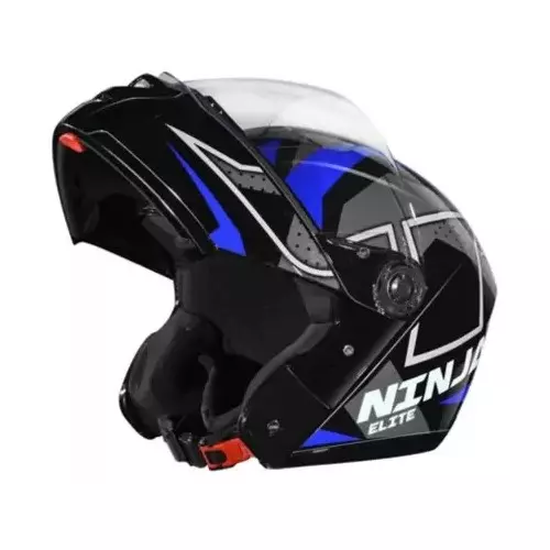 Studds NINJA ELITE SUPER D6 DECOR Black (560 mm) Small Full Face Flip-Up Helmet, BLACK N1