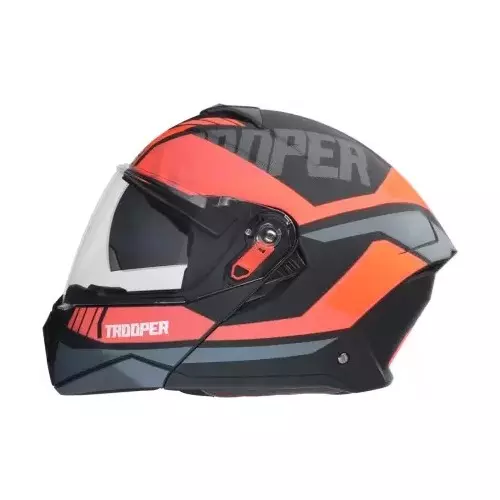 Studds TROOPER D1 DECOR MATT BLACK (600 mm) X Large Full Face Flip-Up Helmet, D1 MATT BLACK N8