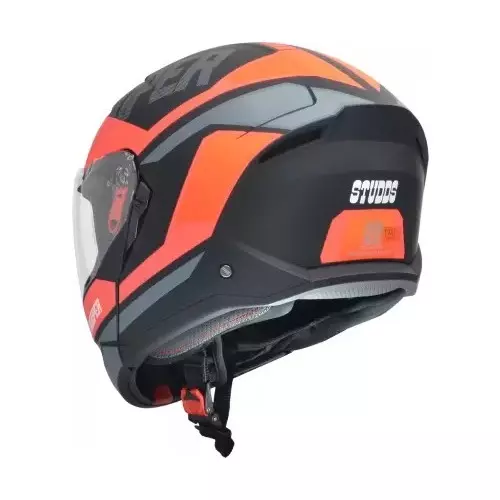 Studds TROOPER D1 DECOR MATT BLACK (600 mm) X Large Full Face Flip-Up Helmet, D1 MATT BLACK N8