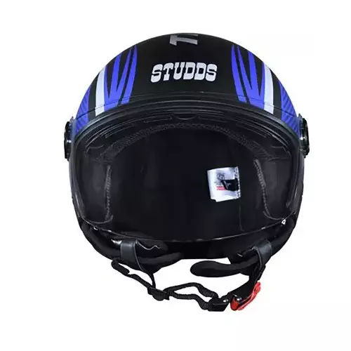 Studds TRACK SUPER D3 DECOR MATT BLACK (580 mm) Large Open Face Helmet, MATT BLACK N1