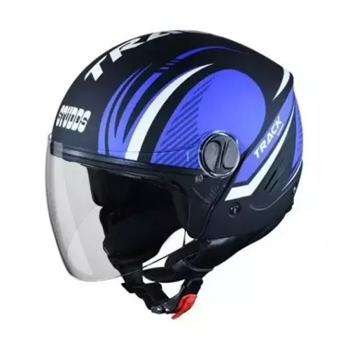 Studds TRACK SUPER D3 DECOR MATT BLACK (580 mm) Large Open Face Helmet, MATT BLACK N1
