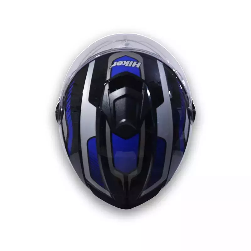 HIKER by VARROC Flash Pro Max HD4 Half Face Helmet for Men & Women 580 mm S Size Gloss Black and Blue ISI Certified, Lightweight, Polycarbonate Glass for Clear Visibility (Pack of 4)