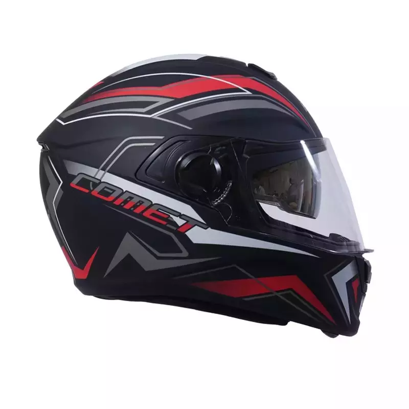 Hiker By Varroc COMET PRO MAX Helmet Black & Red Large 600 mm Full Face, HD1 (Pack of 4)