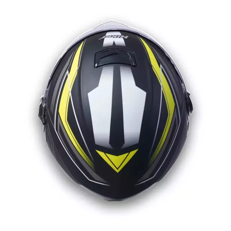 HIKER by VARROC Comet Pro Max HD2 Full Face Helmet for Men & Women 600 mm L Size Matt Black and Yellow ISI Certified Flip-Up, Lightweight, Polycarbonate Visor for Clear Visibility (Pack of 4)