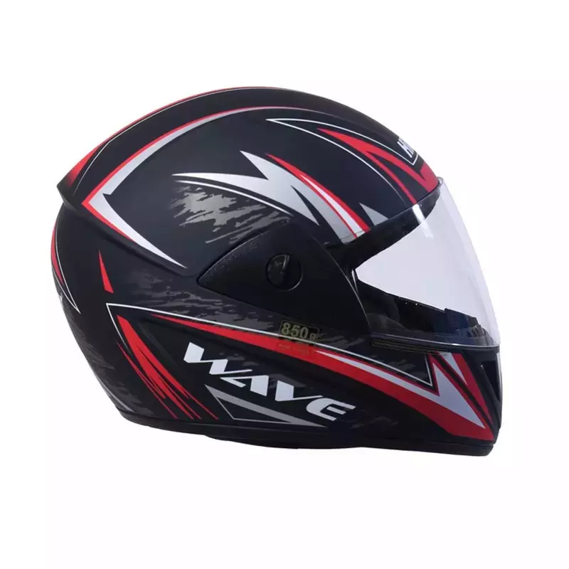HIKER by VARROC Wave Pro Max HD1 Full Face Helmet for Men & Women 580 mm S Size Matt Black and Red ISI Certified Flip-Up, Lightweight, Polycarbonate Visor for Clear Visibility (Pack of 10)