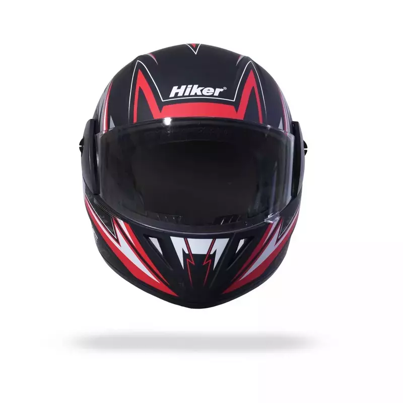 HIKER by VARROC Wave Pro Max HD1 Full Face Helmet for Men & Women 580 mm S Size Matt Black and Red ISI Certified Flip-Up, Lightweight, Polycarbonate Visor for Clear Visibility (Pack of 10)