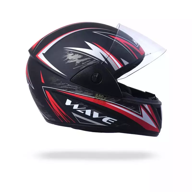 HIKER by VARROC Wave Pro Max HD1 Full Face Helmet for Men & Women 580 mm S Size Matt Black and Red ISI Certified Flip-Up, Lightweight, Polycarbonate Visor for Clear Visibility (Pack of 10)
