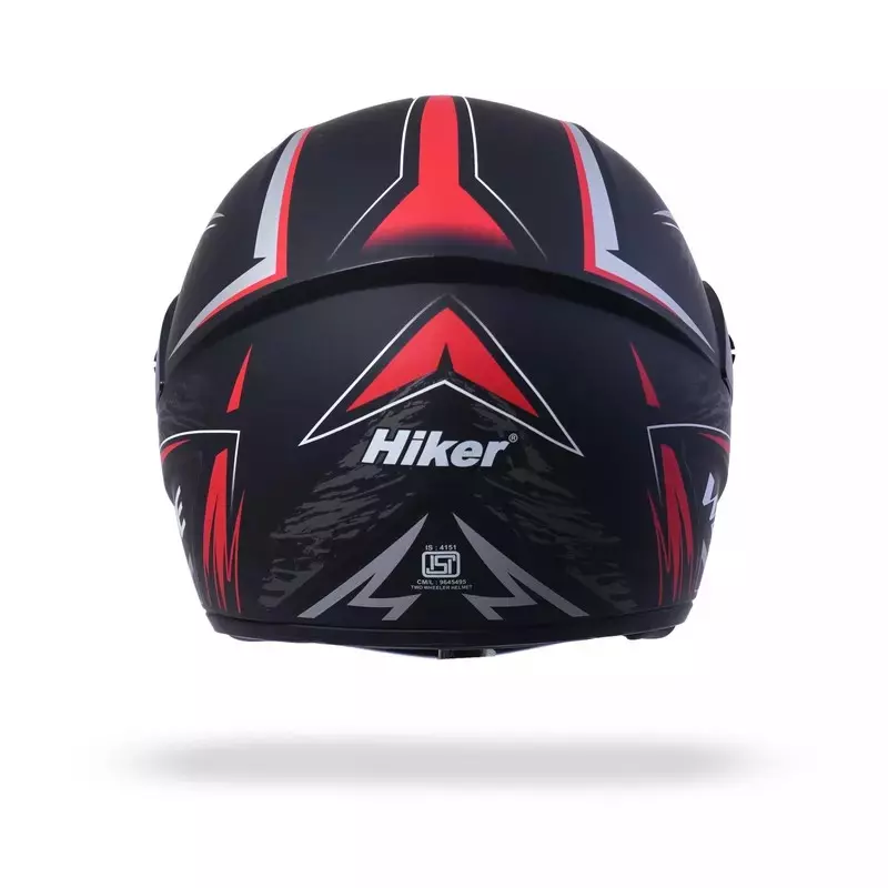 HIKER by VARROC Wave Pro Max HD1 Full Face Helmet for Men & Women 580 mm S Size Matt Black and Red ISI Certified Flip-Up, Lightweight, Polycarbonate Visor for Clear Visibility (Pack of 10)