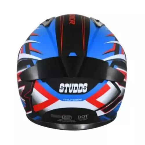 Studds N1 Matt Black & White Xtra Large (600 mm) Full Face Helmet, Thunder D6 Decor
