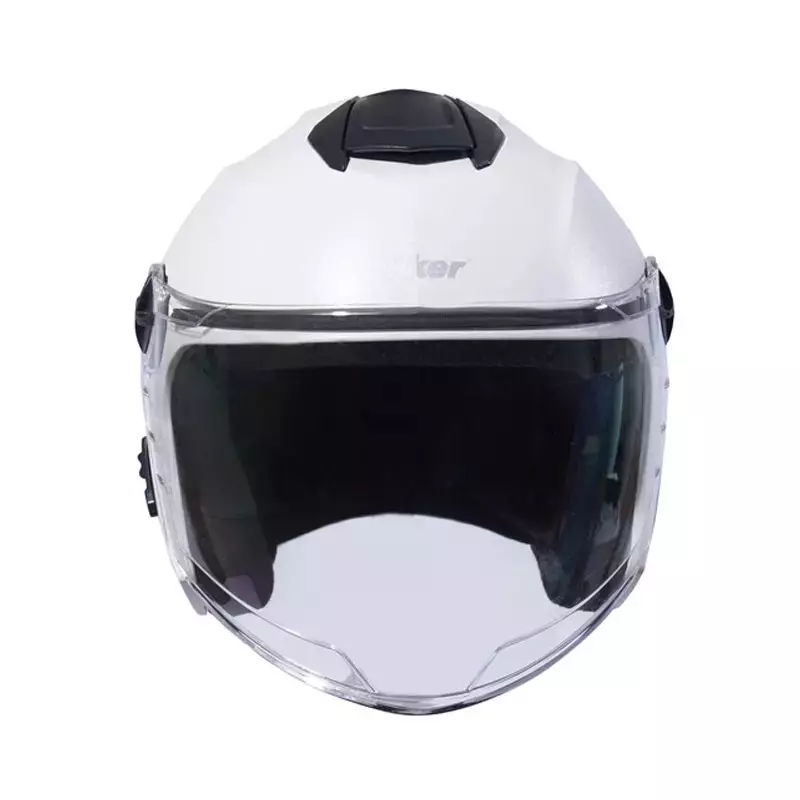 HIKER by VARROC Flash Natural Half Face Helmet for Men & Women 580 mm S Size White ISI Certified, Lightweight, Polycarbonate Glass for Clear Visibility (Pack of 4)