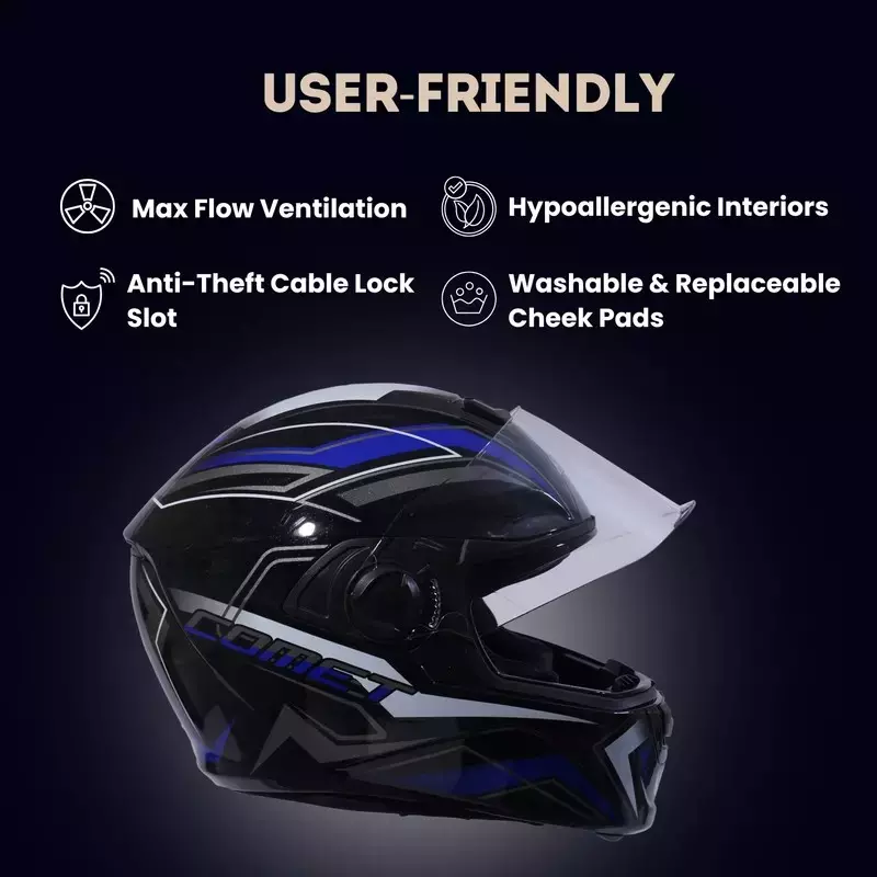 HIKER by VARROC Flash Pro Max HD3 Half Face Helmet for Men & Women 580 mm S Size Matt Black and Green ISI Certified, Lightweight, Polycarbonate Visor for Clear Visibility (Pack of 4)
