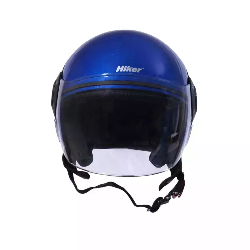 HIKER by VARROC Orbit Pro Half Face Helmet for Men & Women 580 mm S Size Gloss Blue ISI Certified, Lightweight, Polycarbonate Visor for Clear Visibility (Pack of 4)
