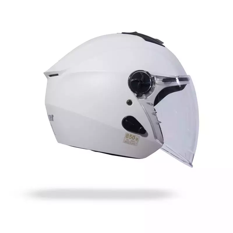 HIKER by VARROC Flash Natural Half Face Helmet for Men & Women 580 mm S Size White ISI Certified, Lightweight, Polycarbonate Glass for Clear Visibility (Pack of 10)