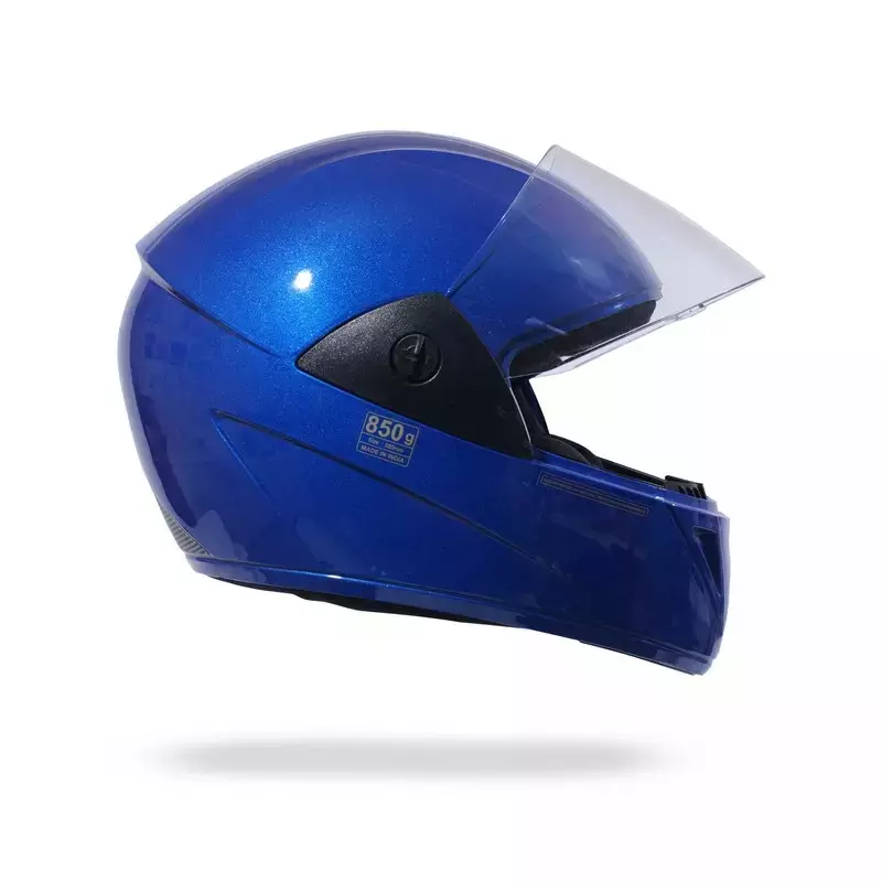HIKER by VARROC Wave Pro Full Face Helmet for Men & Women 580 mm S Size Gloss Blue ISI Certified Flip-Up, Lightweight, Polycarbonate Visor for Clear Visibility (Pack of 10)