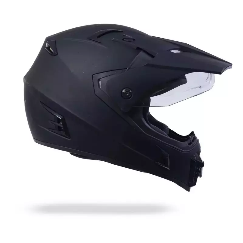 HIKER by VARROC Meteor Full Face Helmet for Men & Women 600 mm L Size Matt Black ISI Certified Flip-Up, Lightweight, Polycarbonate Visor for Clear Visibility (Pack of 10)