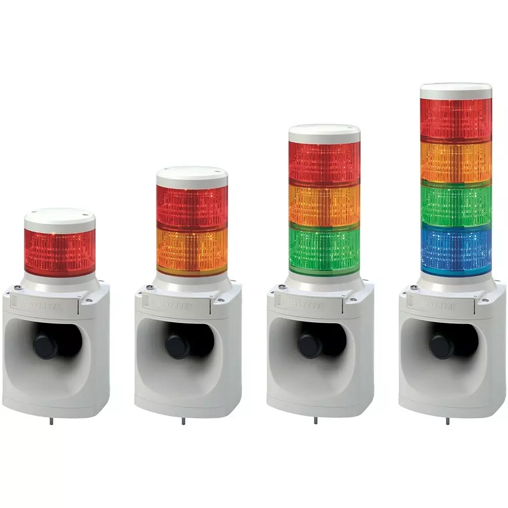 PATLITE LKEH-F Electronic Sound Alarm AC 100 V Rated Voltage Φ100 mm Outer Dia, LKEH-310FC-BYG