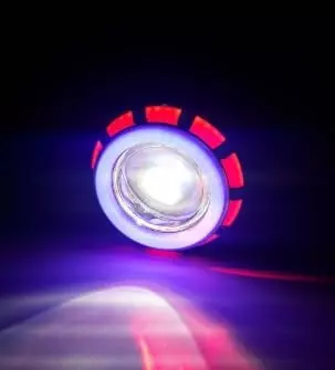 GENERIC LED Angel's Eye Ring Projector Lamp Red and White (Pack of 2)