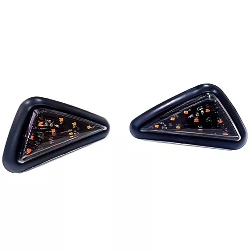 Auto Pearl Smoke Triangle LED Motorcycle Turn Signal Indicator Light Amber Compatible For Kawasaki Versys_1000 (Pack of 2)