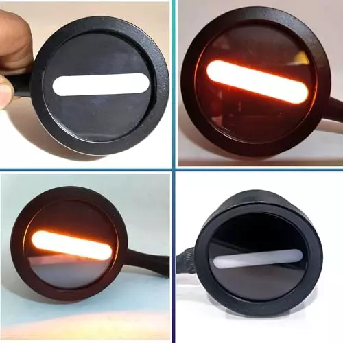 Auto Pearl Motorcycle Indicator Lamp Minus Sign (-) Type Yellow & White Compatible For Royal Enfield Hunter 350