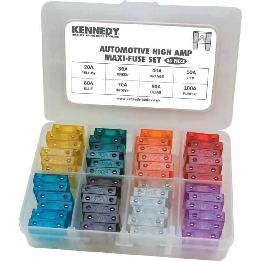 kennedy-high-amp-maxi-fuse-set-20-100-a-32v-fuse-voltage-rating-zinc-410-g-pack-of-48