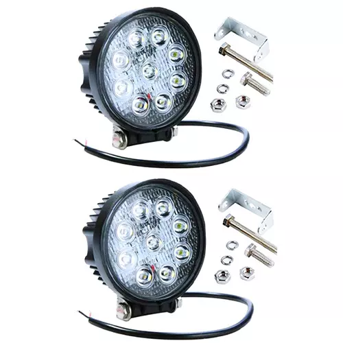 Auto Pearl 9 LED High Brightness Bumper/Roof Rails Fog Light Round Compatible For Hyundai I10 Type-1 (Set of 2)