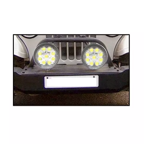 Auto Pearl 9 LED High Brightness Bumper/Roof Rails Fog Light Round Compatible For Hyundai I10 Type-1 (Set of 2)