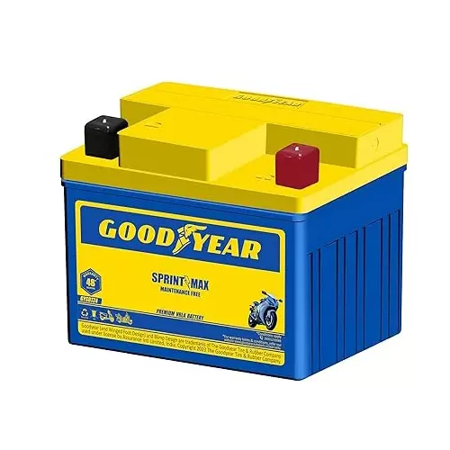 Goodyear 12 V 3 Ah Sprintmax Maintenance Free Battery for Motorcycles, GYSBTZ4