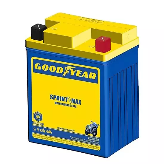 Goodyear 12 V 2.5 Ah Sprintmax Maintenance Free Battery for Motorcycles, GYSBTX2.5