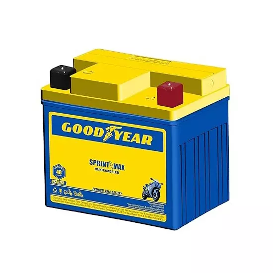 Goodyear 12 V 4 Ah Sprintmax Maintenance Free Battery for Motorcycles, GYSBTZ5