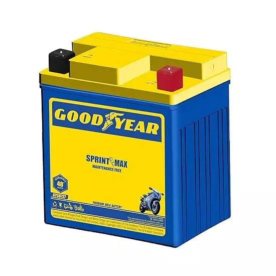 Goodyear 12 V 6 Ah Sprintmax Maintenance Free Battery for Motorcycles, GYSBTZ7