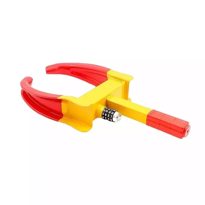 GENERIC Numeric Wheel Lock Steel Red and Yellow 7 - 11 inch (177 - 280 mm) Clamping Range